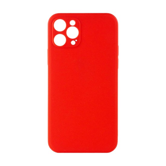 Capa de Silicone com Moldura de Câmera para Apple iPhone 12 Pro Max Vermelho